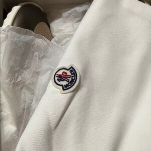 Moncler Beige sneakers. Brand new with two Moncler logo shoe bag.